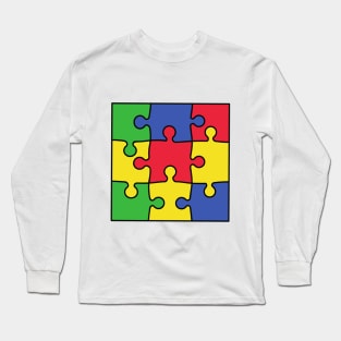 Vibrant jigsaw pattern Long Sleeve T-Shirt